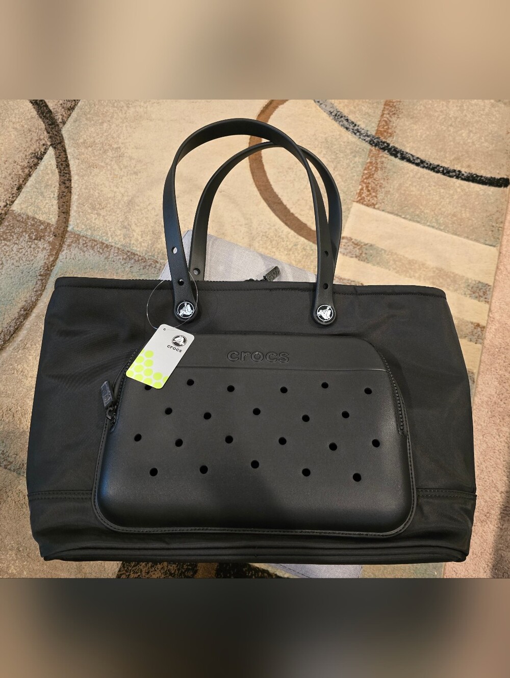 CROCS Large Black Tote Bag, New